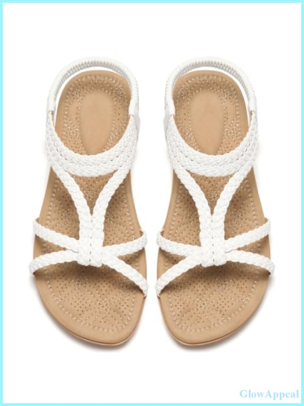 Womens Flat Sandals Memory Foam Slip On Comfortable Walking Shoes